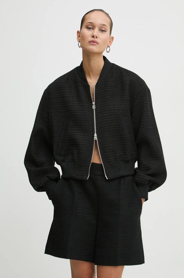 Hugo Bomber jakna HUGO za žene, boja: crna, za prijelazno razdoblje, 50530992