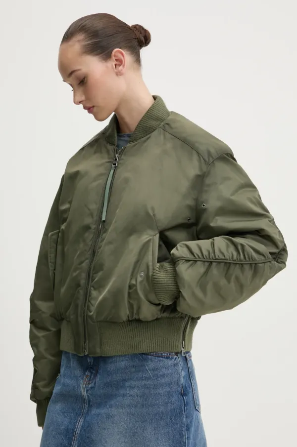 HUGO Bomber jakna HUGO za žene, boja: zelena, za zimu, 50529001