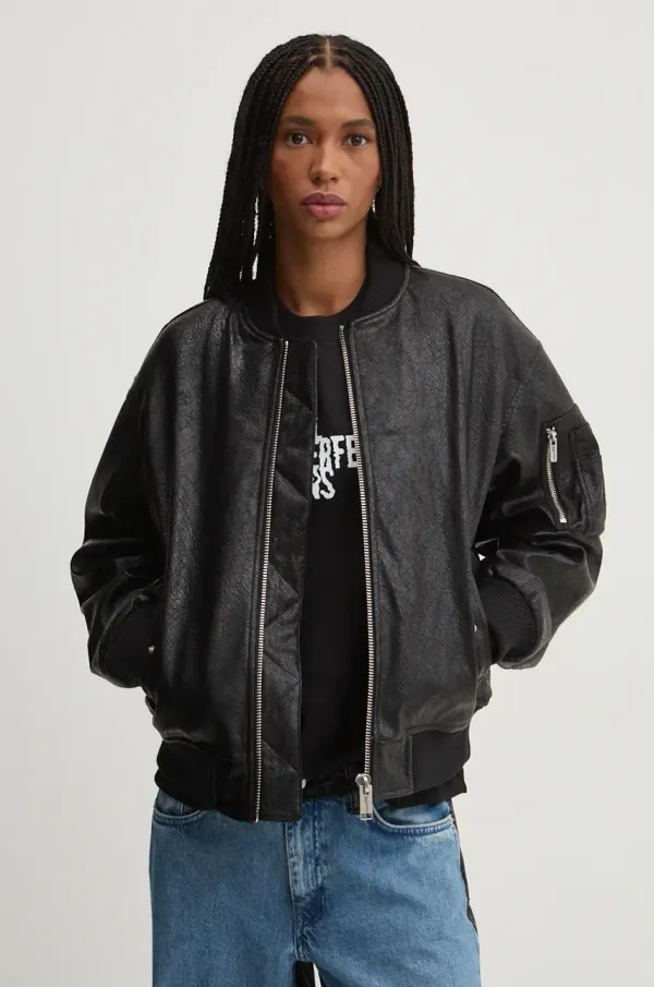 Karl Lagerfeld Jeans Bomber jakna Karl Lagerfeld Jeans za žene, boja: crna, za prijelazno razdoblje, 246J1501