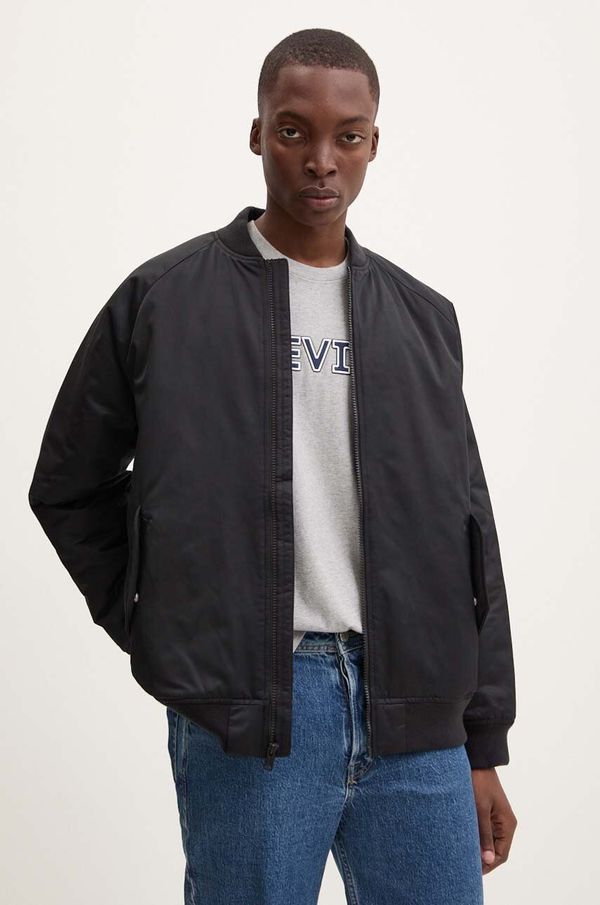 Levi's Bomber jakna Levi's za muškarce, boja: crna, za zimu, oversize, A4418