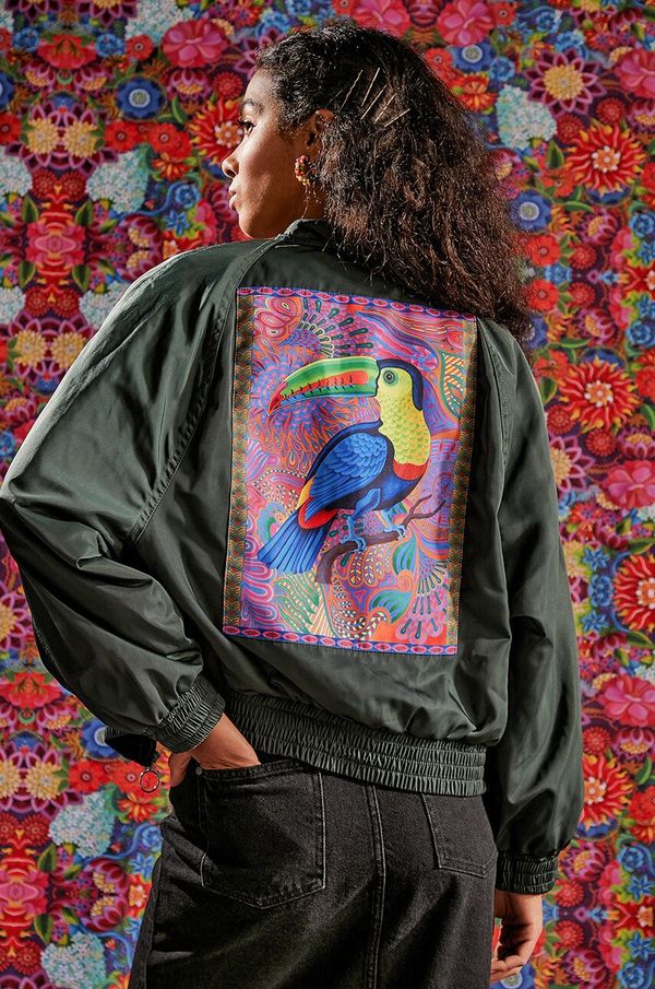 Medicine Bomber jakna Medicine za žene, boja: zelena, za prijelazno razdoblje, oversize