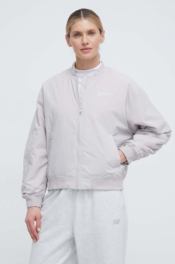 New Balance Bomber jakna New Balance za žene, boja: siva, za prijelazno razdoblje