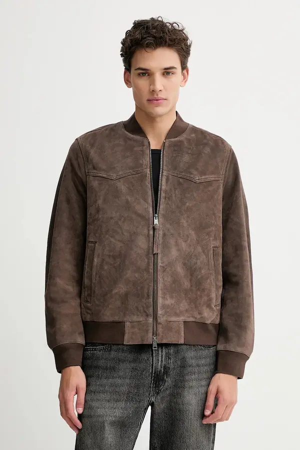 AllSaints Bomber jakna od brušene kože AllSaints ZEALAND