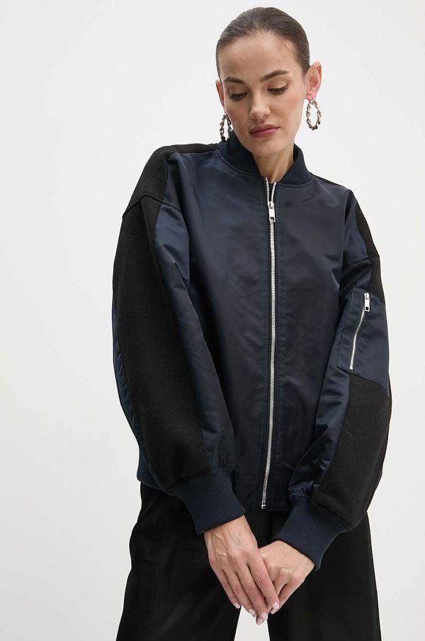 Boss Bomber jakna s primjesom vune BOSS boja: tamno plava, za prijelazno razdoblje, 50518933