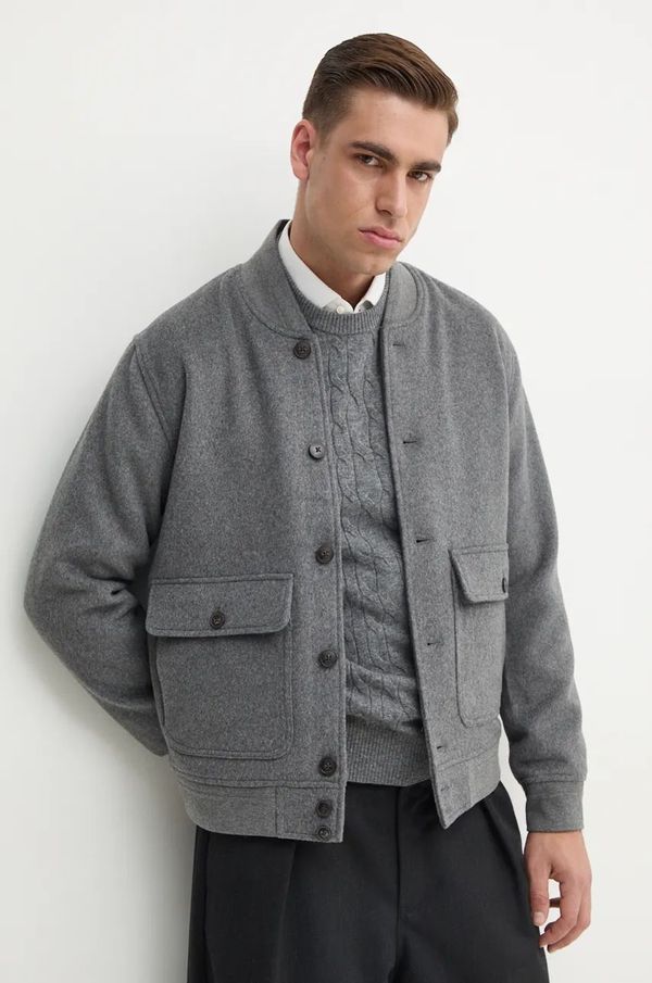 Hackett London Bomber jakna s primjesom vune Hackett London boja: siva, za prijelazno razdoblje, HM403233