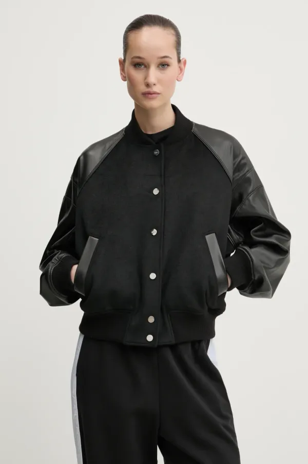 HUGO Bomber jakna s primjesom vune HUGO boja: crna, za prijelazno razdoblje, 50529951