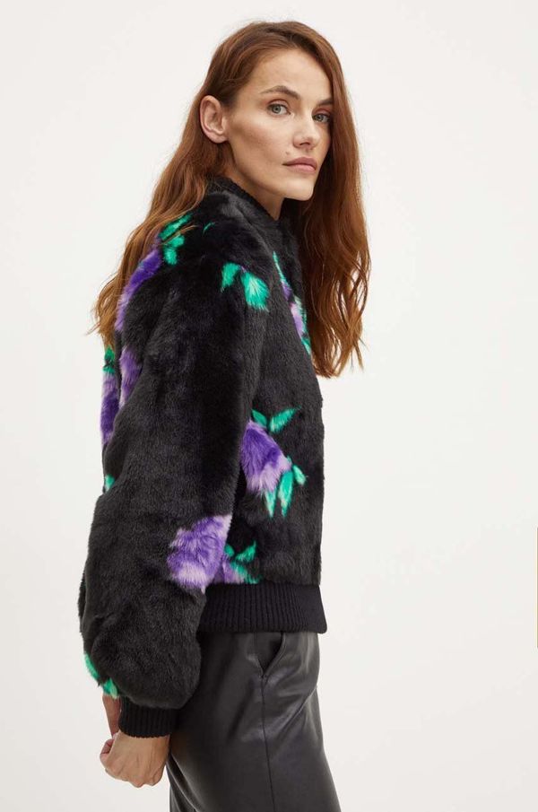 Silvian Heach Bomber jakna Silvian Heach FALK za žene, boja: crna, za prijelazno razdoblje, oversize, GPA24103PL