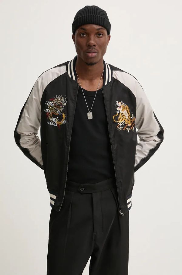 Superdry Bomber jakna Superdry za muškarce, boja: crna, za prijelazno razdoblje, M5011944A-9KK