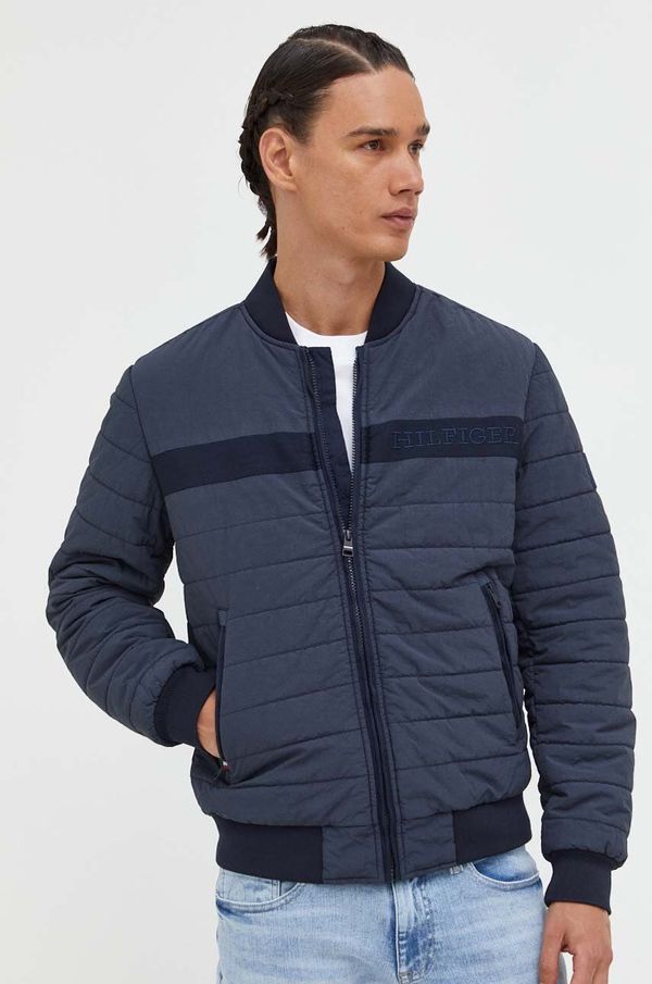 Tommy Hilfiger Bomber jakna Tommy Hilfiger za muškarce, boja: tamno plava, za prijelazno razdoblje