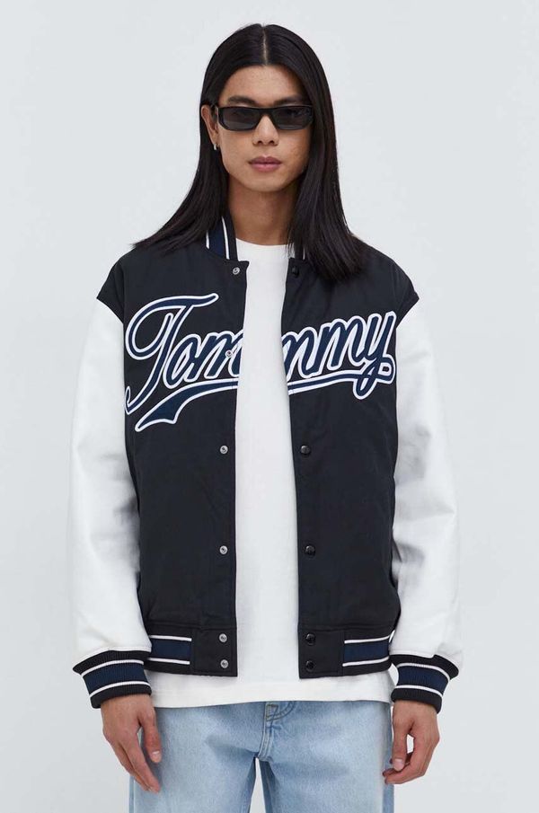 Tommy Jeans Bomber jakna Tommy Jeans za muškarce, boja: crna, za prijelazno razdoblje