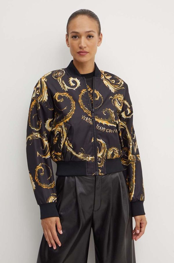 Versace Jeans Couture Bomber jakna Versace Jeans Couture za žene, boja: crna, za prijelazno razdoblje, oversize, 77HAS408 CQD64