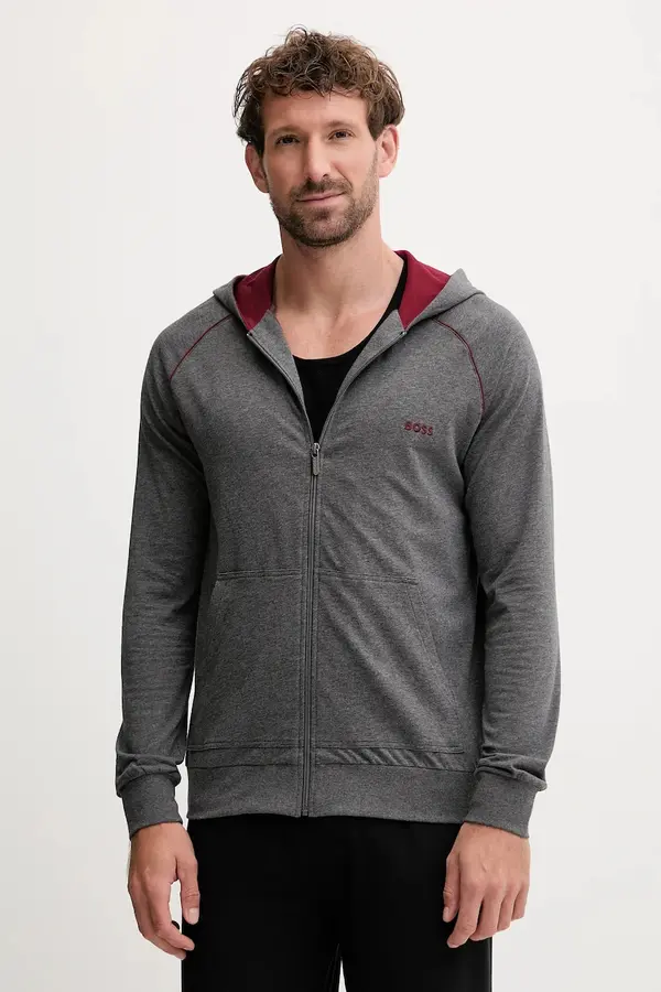 BOSS BOSS dukserica na zakopčavanje sa kapuljačom za muškarce od pamuka s elastanom Mix&Match Jacket H