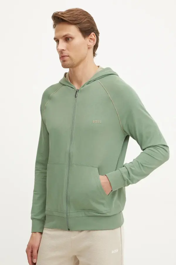 BOSS BOSS dukserica na zakopčavanje sa kapuljačom za muškarce od pamuka s elastanom Mix&Match Jacket H
