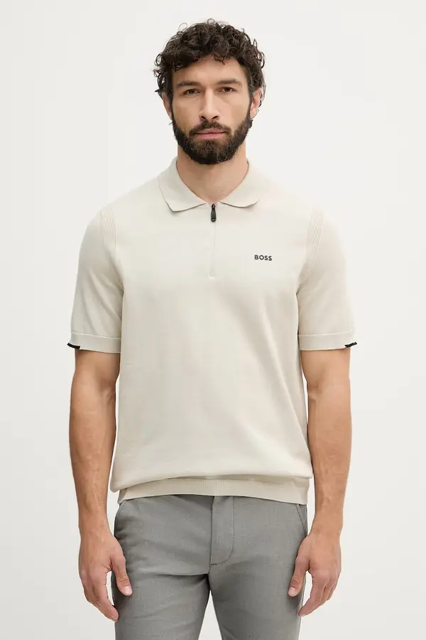 BOSS Green BOSS Green pletena polo majica muška od pamuka X PS