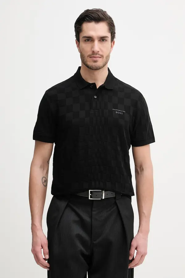 Boss BOSS Green polo za muškarce od pamuka BOSS X PORSCHE