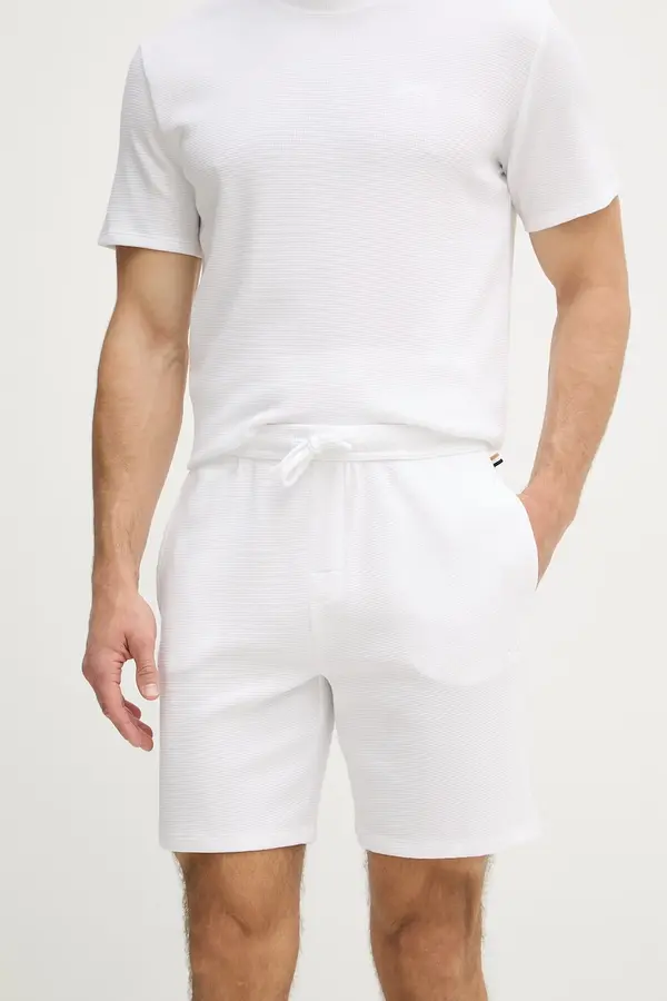 BOSS BOSS homewear kratke hlače muške s pamukom Waffle Shorts