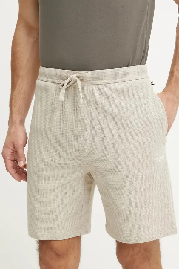 BOSS BOSS homewear kratke hlače muške s pamukom Waffle Shorts