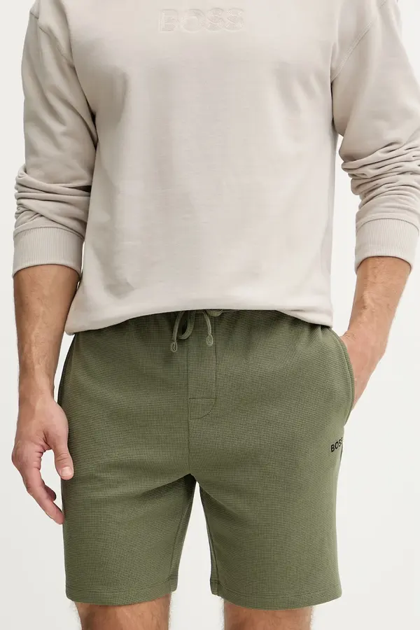 BOSS BOSS homewear kratke hlače za muškarce s pamukom Waffle Shorts