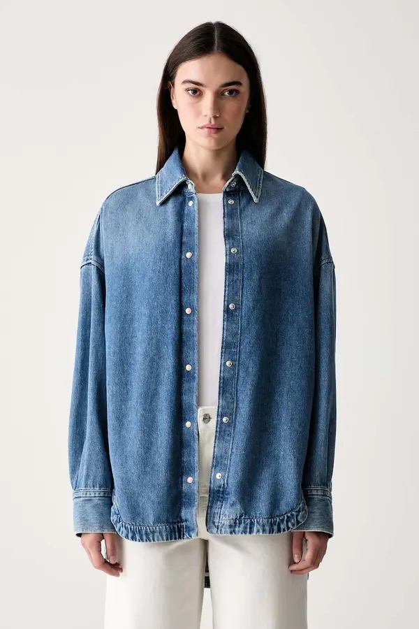 BOSS Orange BOSS Orange košulja za žene traper C_OVERSHIRT 4.0