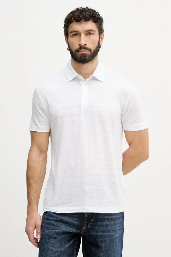 BOSS BOSS polo za muškarce od lana BOSS X DAVID BECKHAM
