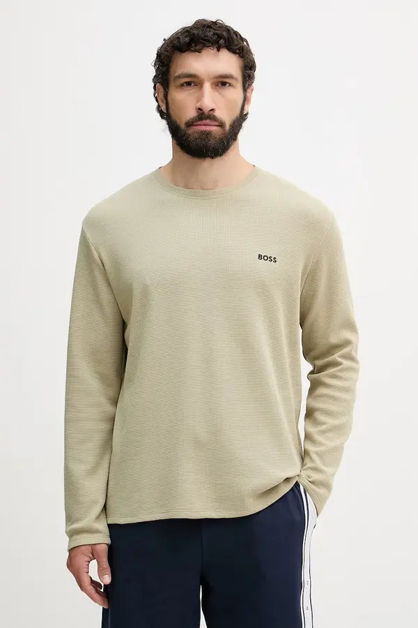 BOSS BOSS za muškarce s pamukom Waffle LS-Shirt