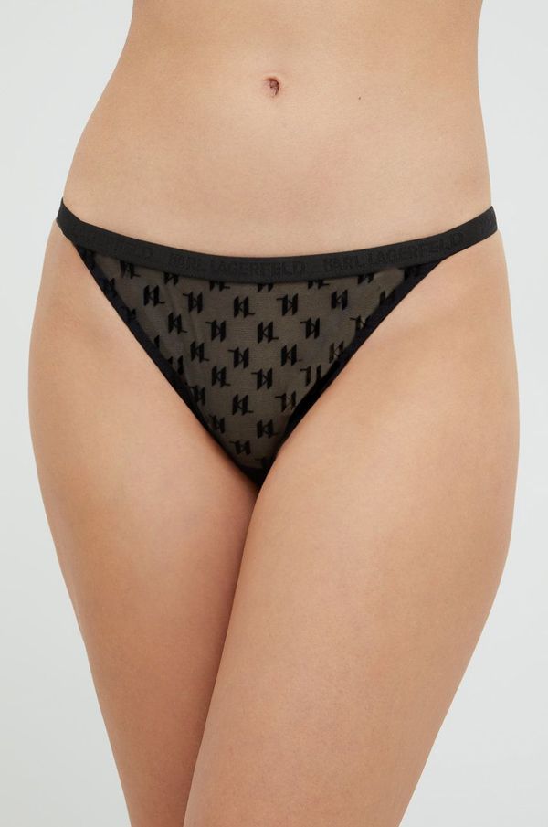 Karl Lagerfeld Brazilke Karl Lagerfeld boja: crna, od čipke