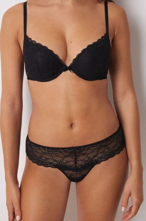 women'secret Brazilke women'secret HELANKAS BLACK AND WHITE boja: crna, od čipke, 4988438