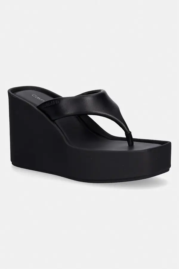 Calvin Klein Calvin Klein japanke za žene od kože WEDGE 70 SNDL THONG LTH