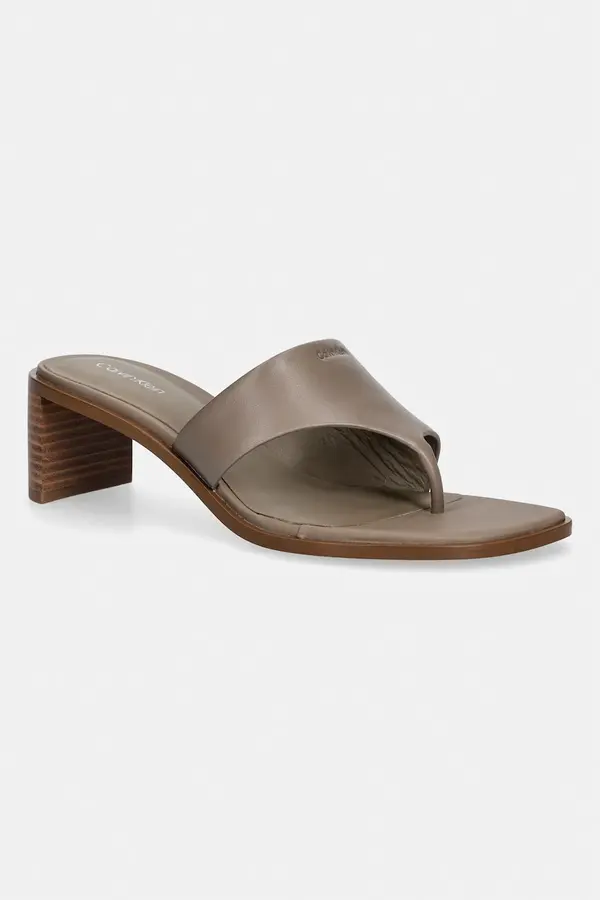 Calvin Klein Calvin Klein japanke ženske kožne BLOCK HEEL SNDL THONG LTH