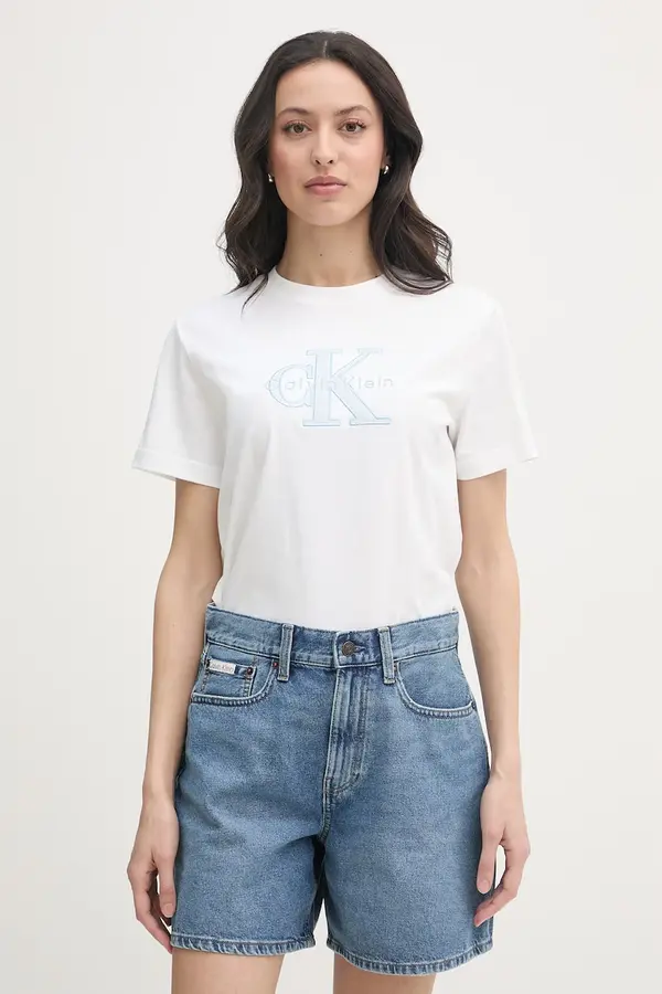 Calvin Klein Jeans Calvin Klein Jeans basic majica kratkih rukava za žene od pamuka
