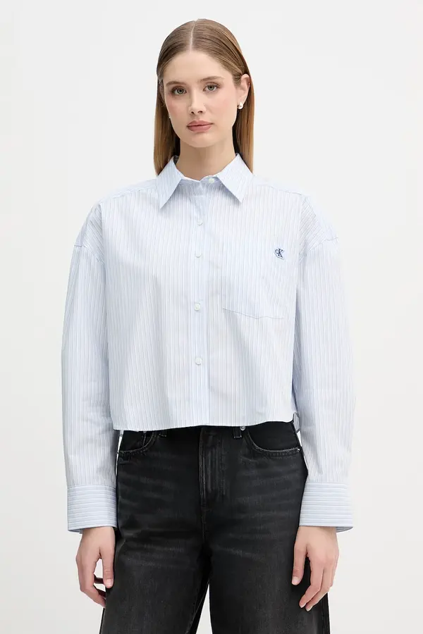 Calvin Klein Jeans Calvin Klein Jeans bluza košulja ženska od pamuka