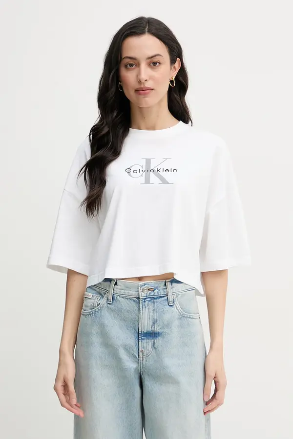 Calvin Klein Jeans Calvin Klein Jeans crop top za žene od pamuka