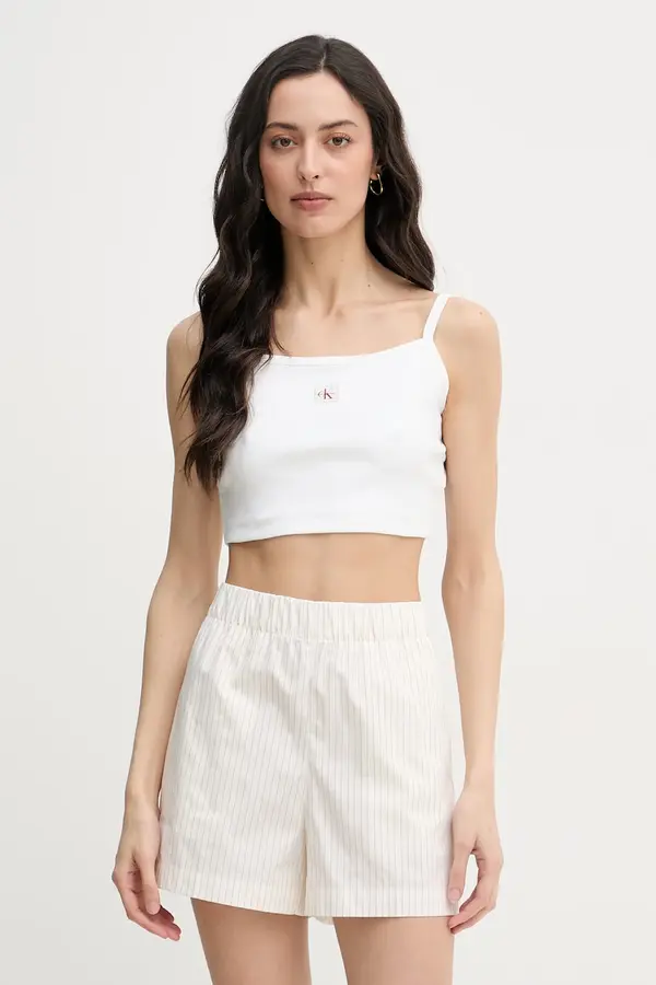 Calvin Klein Jeans Calvin Klein Jeans crop top za žene od pamuka s elastanom