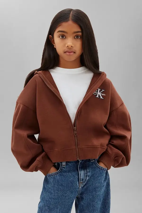 Calvin Klein Jeans Calvin Klein Jeans dukserica sa kapuljačom za djecu od pamuka