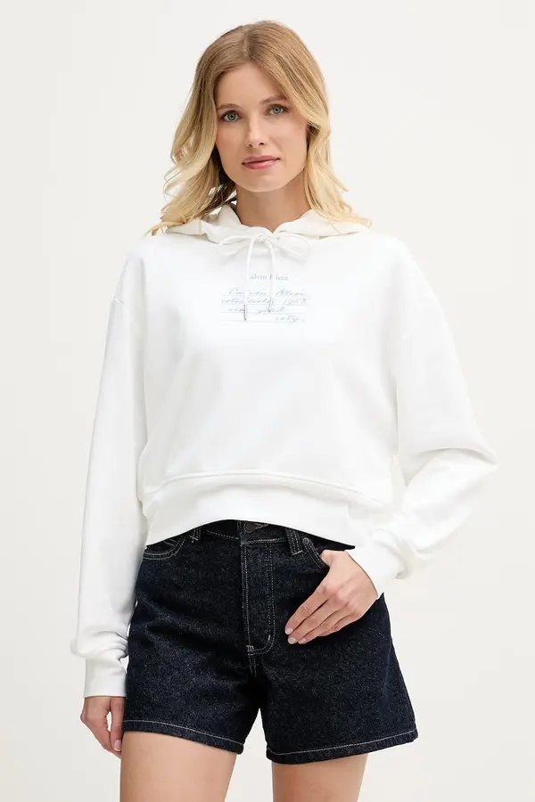 Calvin Klein Jeans Calvin Klein Jeans dukserica sa kapuljačom za žene od pamuka