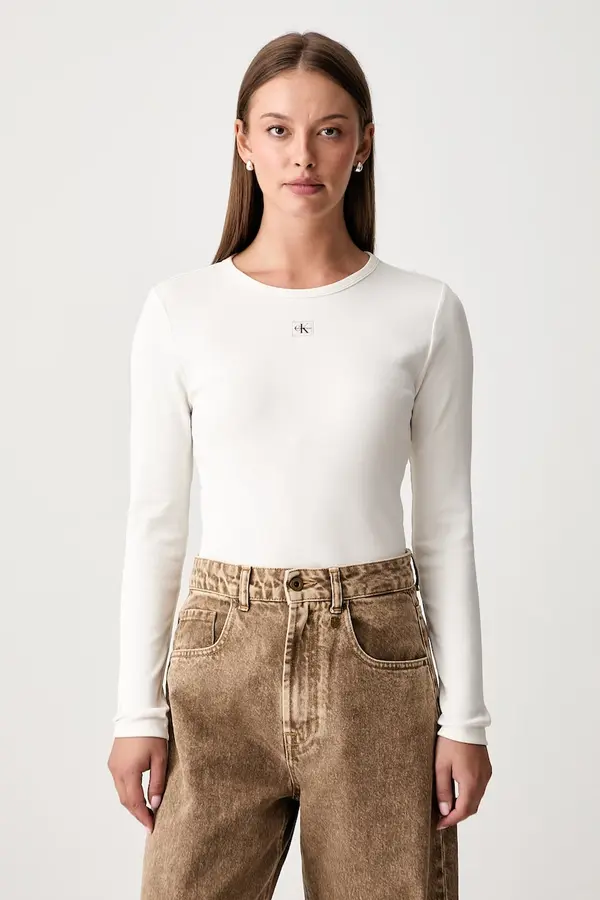Calvin Klein Jeans Calvin Klein Jeans majica dugih rukava ženska od pamuka s elastanom