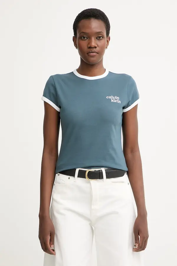 Calvin Klein Jeans Calvin Klein Jeans majica za žene od pamuka s elastanom