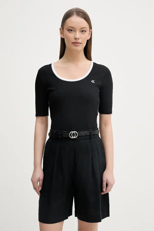 Calvin Klein Jeans Calvin Klein Jeans majica ženska od pamuka s elastanom
