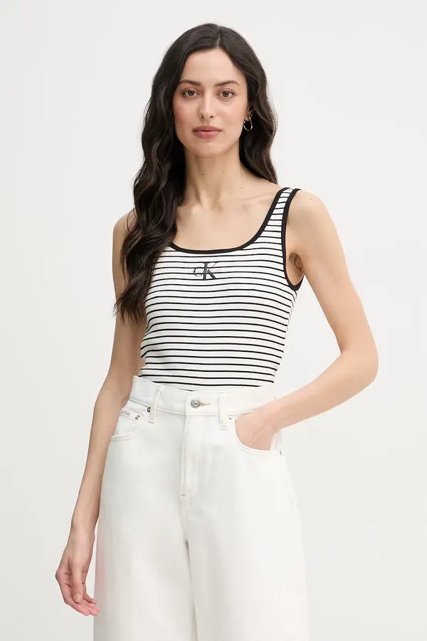 Calvin Klein Jeans Calvin Klein Jeans top ženski od pamuka s elastanom