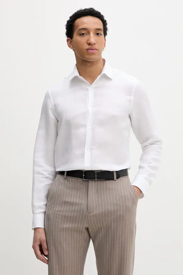 Calvin Klein Calvin Klein košulja za muškarce s lanom