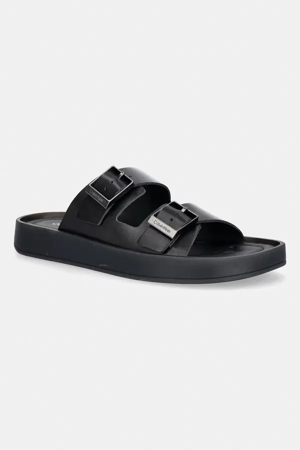 Calvin Klein Calvin Klein natikače muške kožne ERGON DOUBLE BAR SANDAL LTH