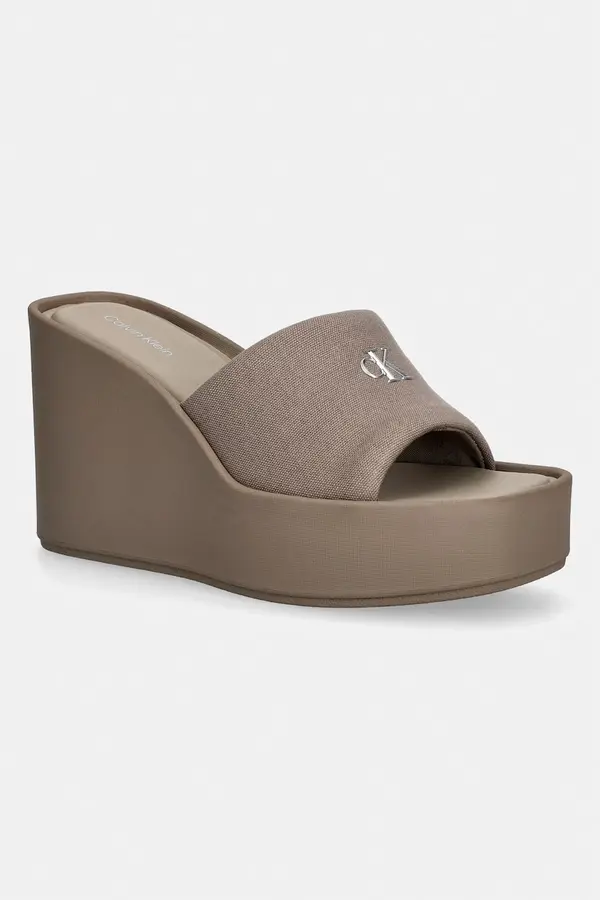 Calvin Klein Calvin Klein natikače s klinastom potpeticom za žene WEDGE 70 SNDL CANV MG