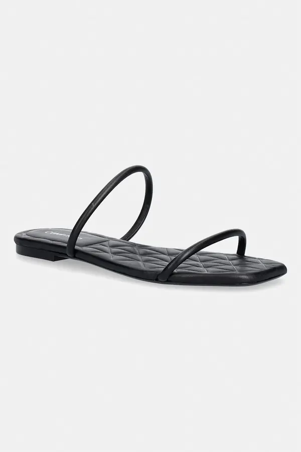 Calvin Klein Calvin Klein natikače ženske kožne SQUARE FLAT SNDL QUILT LTH