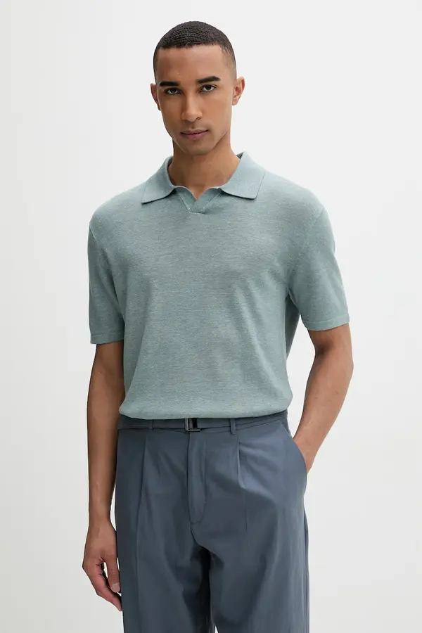 Calvin Klein Calvin Klein pletena polo majica za muškarce s dodatkom lana