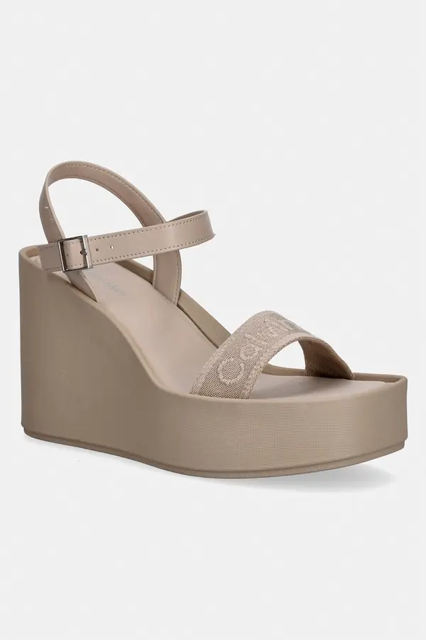 Calvin Klein Calvin Klein sandale s klinastom potpeticom WEDGE 70 SNDL WEBBING LTH