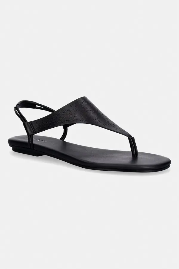 Calvin Klein Calvin Klein sandale za žene od kože ORG FLAT SNDL THONG LTH AOP