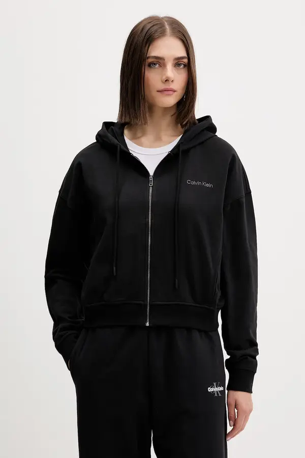 Calvin Klein Underwear Calvin Klein Underwear dukserica na zakopčavanje sa kapuljačom ženska od pamuka