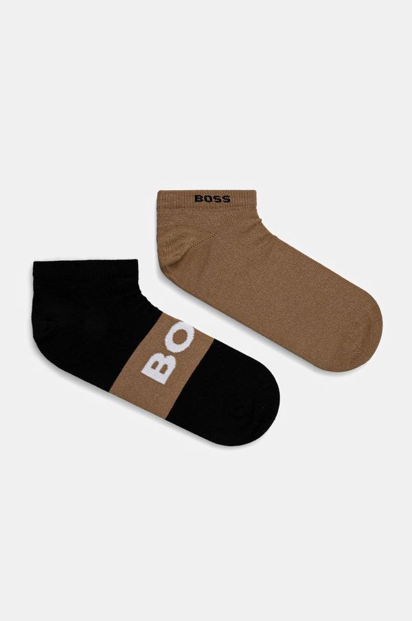 Boss Čarape BOSS 2-pack za muškarce, boja: bež