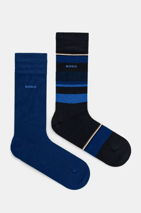BOSS Čarape BOSS 2-pack za muškarce, boja: tamno plava, 50524321