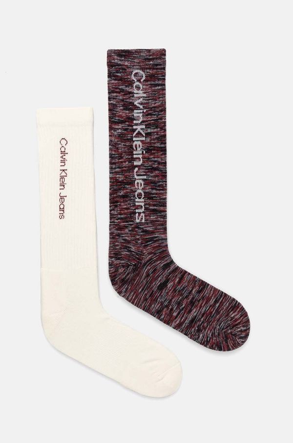 Calvin Klein Jeans Čarape Calvin Klein Jeans 2-pack za muškarce, boja: bordo, 701230602